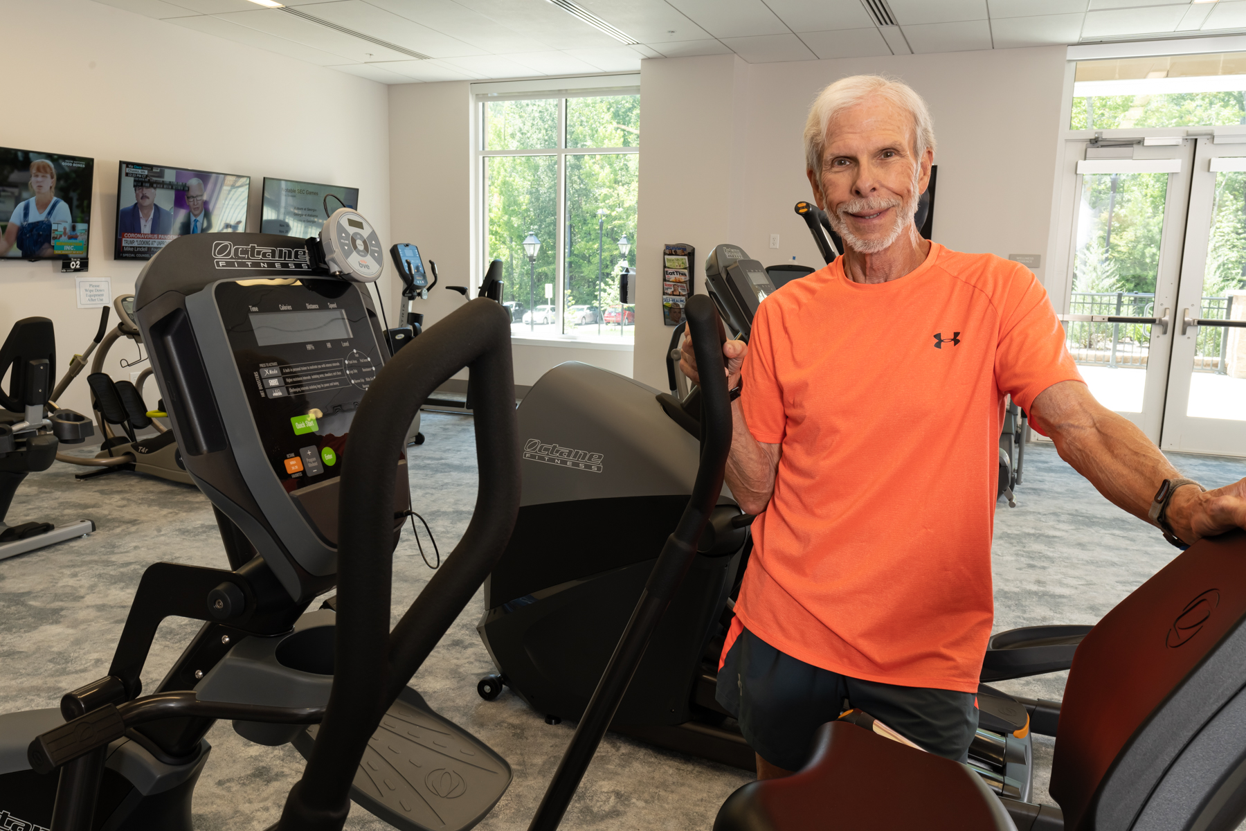 senior in an exercise facility