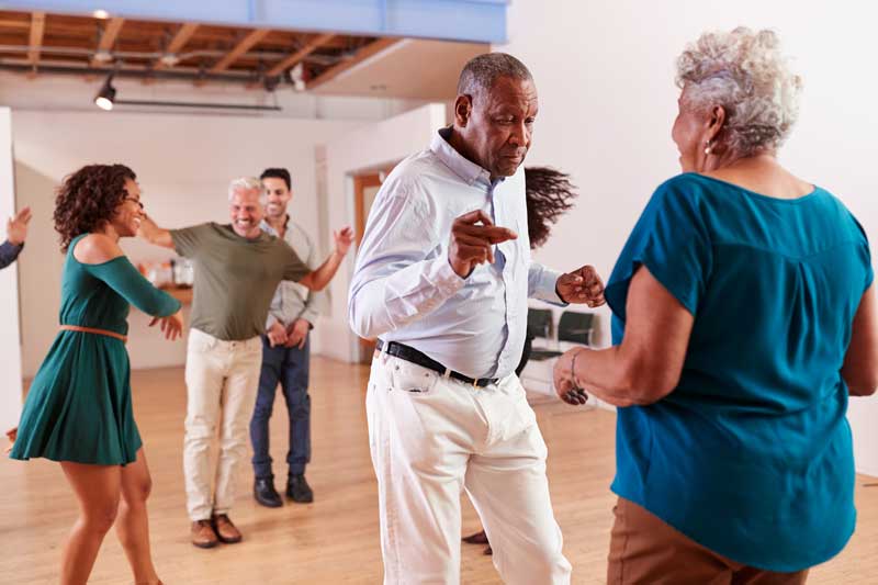 senior couples dancing